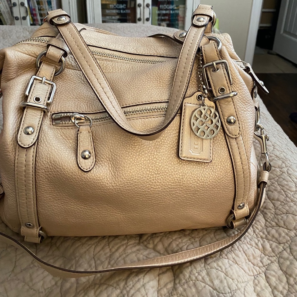 Gorgeous Champagne Leather Coach Bag